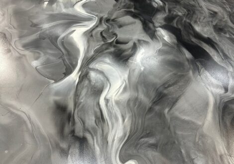Black and Silver Metallic Epoxy Floor Close Up installed by Epoxee in El Paso, TX