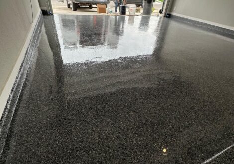 Black Flake Epoxy Garage Floor installed by Epoxee in El Paso, TX