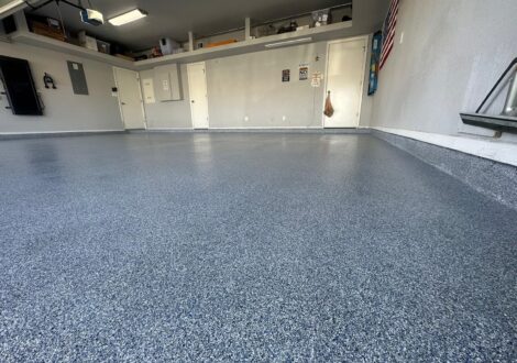 Blue Gray Flake Epoxy Garage Floor installed by Epoxee in El Paso, TX
