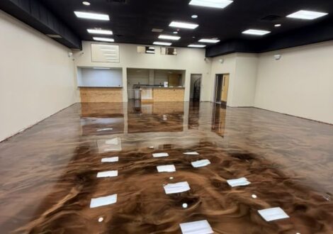 Copper Bronze Metallic Epoxy Commercial Space installed by Epoxee in El Paso, TX