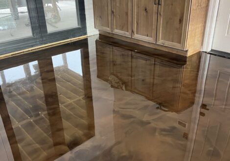 Copper Metallic Epoxy Kitchen Floor installed by Epoxee in El Paso, TX