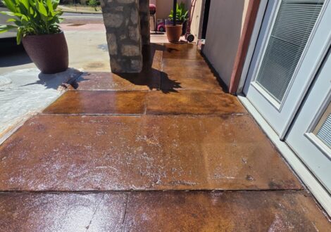 Copper Stained Concrete Walkway installed by Epoxee in El Paso, TX