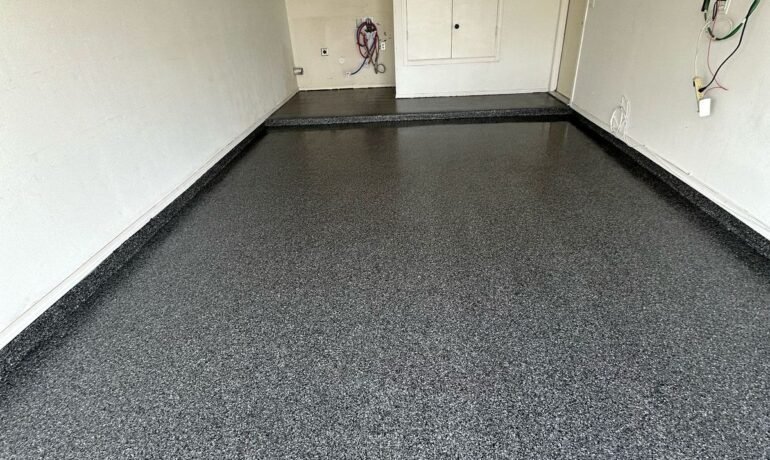 Dark Gray Flake Epoxy Garage Floor installed by Epoxee in El Paso, TX