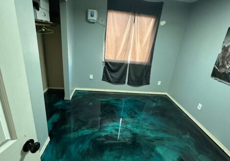 Emerald Teal Metallic Epoxy Floor installed by Epoxee in El Paso, TX