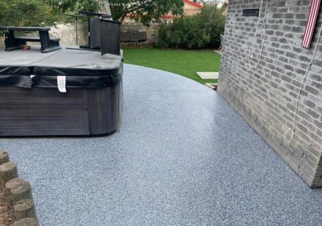 Flake Epoxy Backyard Patio installed by Epoxee in El Paso, TX