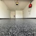 Gray and White Flake Epoxy Garage Floor installed by Epoxee in El Paso, TX