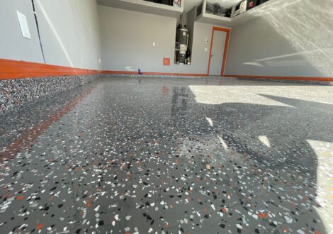 Gray Flake Epoxy Commercial Floor installed by Epoxee in El Paso, TX