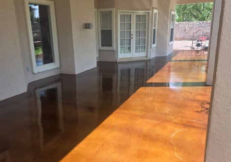 Orange Stained Concrete Interior installed by Epoxee in El Paso, TX