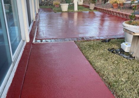 Red Stained Concrete Patio installed by Epoxee in El Paso, TX