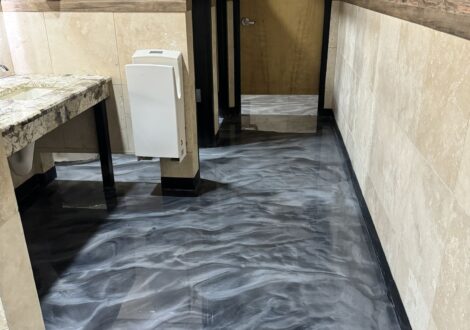Silver Metallic Epoxy Hallway installed by Epoxee in El Paso, TX