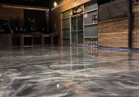 Silver Metallic Epoxy Restaurant Floor installed by Epoxee in El Paso, TX
