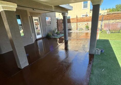 Stained Concrete Covered Patio installed by Epoxee in El Paso, TX