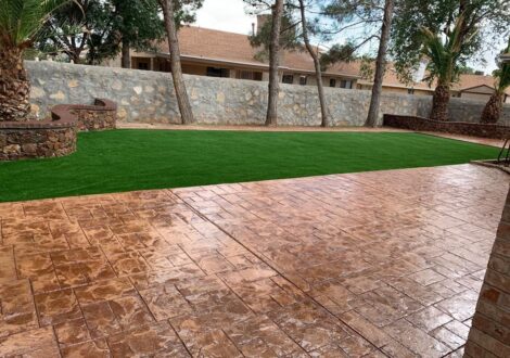 Stamped Concrete Backyard Patio installed by Epoxee in El Paso, TX
