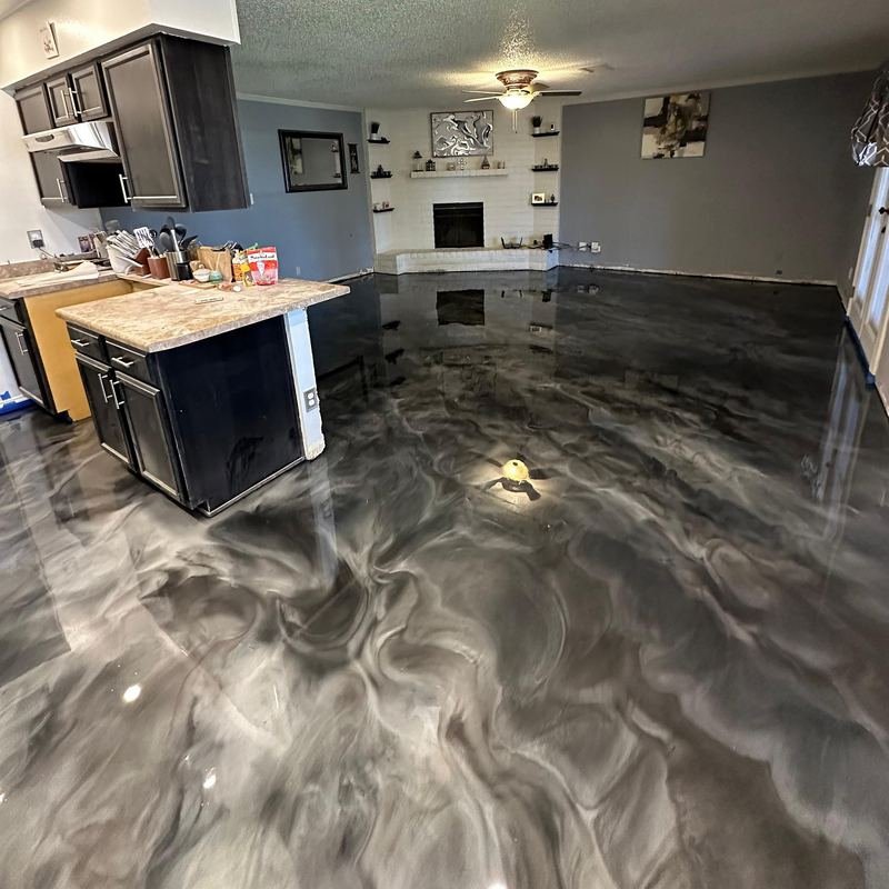 Metallic epoxy, whole-house interior — Epoxee El Paso