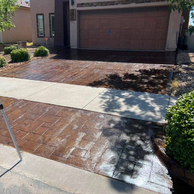 Concrete stain, color Sand, driveway — Epoxee El Paso